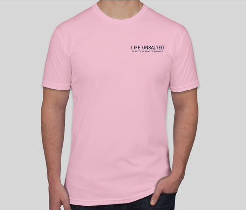No Salt, No Sharks, No Worries - Light Pink/Navy